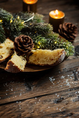 Traditional Italian panettone