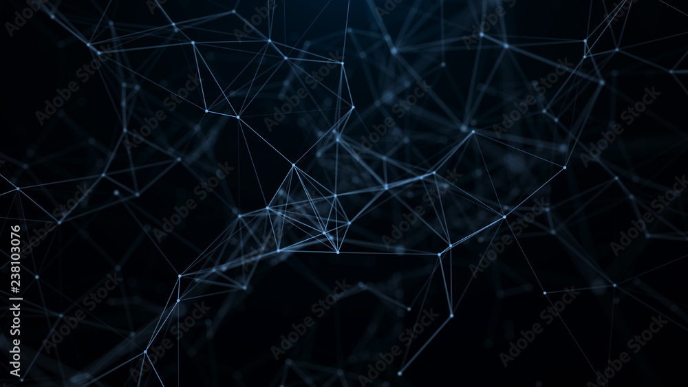 Poster big data visualization. science background. big data complex with compounds. lines plexus