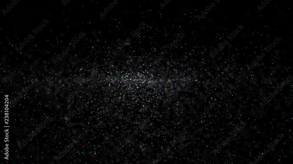 Poster dust particles. abstract background of particles. 3d rendering. dots background. futuristic digital 