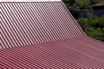 the metal gable roof covering.