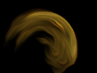 Dirty yellow fractal swirl on a black background