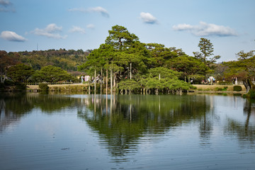 Landscape around Kenrokuen garden one of the most beautiful landscape gardens in Japan, Locate in Kanazawa city