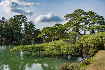 Fototapeta na wymiar Landscape around Kenrokuen garden one of the most beautiful landscape gardens in Japan, Locate in Kanazawa city