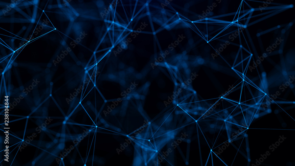 Poster big data visualization. science background. big data complex with compounds. lines plexus