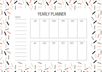 Yearly goals template
