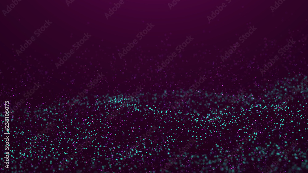 Poster wave glow. wave of particles. wave 3d. 3d rendering. futuristic green dots background with a dynamic