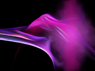 Pink and purple fractal on a black background