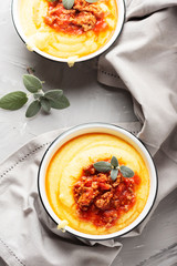 Polenta with meat