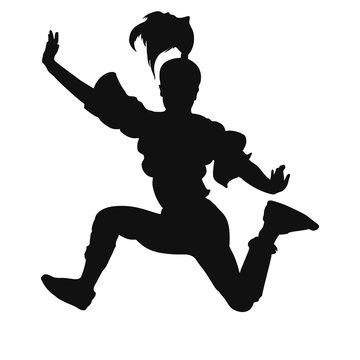 Silhouette of a jumping teen girl.