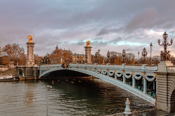 Fototapeta premium view of the bridges over the Seine in Paris