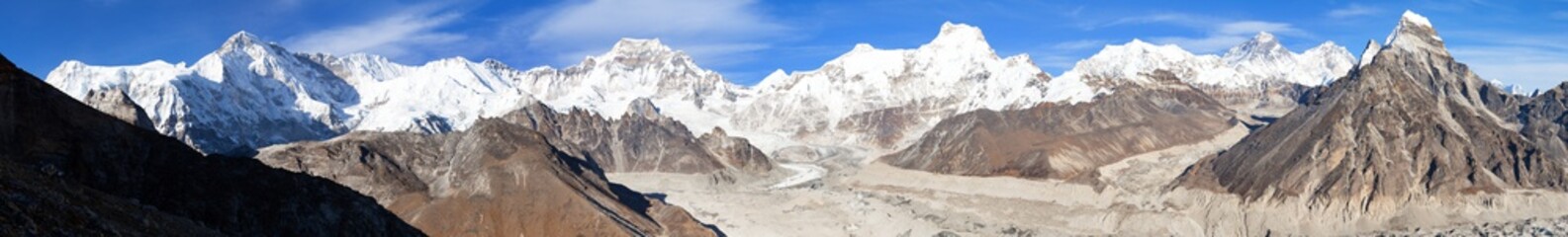 mount Everest and Lhotse, Nepal Himalayas mountains