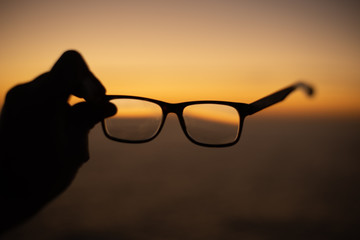 Gafas en el atardecer