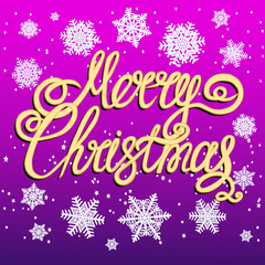 Holiday Merry Christmas background. Brightly Christmas Background. Illustration with lettering design.