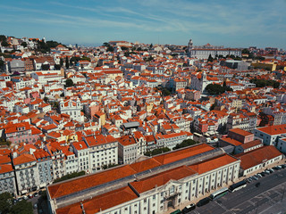 Fototapeta na wymiar リスボンの街並みの空撮