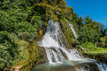 Waterfall in the park of the city of Edessa, the largest in Greece