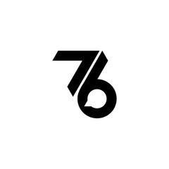 number 76 talk symbol logo vector - obrazy, fototapety, plakaty