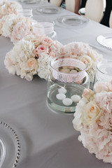 Flowers on the table, elegant floral decoration 