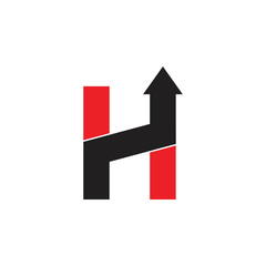 letter h geometric arrow up logo