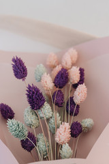 Beautiful bouquet with exotic dry flowers