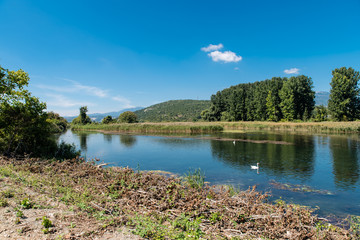 Obraz premium Lake of Vriton at Agras just outside Edessa city in Macedonia, Greece