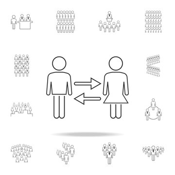relationship of different sexes icon. Detailed set of people in work icons. Premium graphic design. One of the collection icons for websites, web design, mobile app