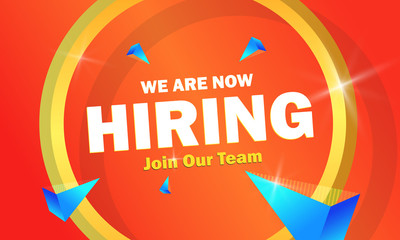 We are hiring banner with megaphone. Join our team