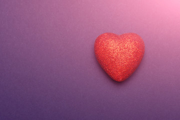 Heart for Valentine's day. Copy space, toning, background
