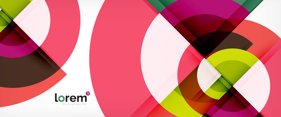 Obraz premium Modern geometric circles abstract background, colorful round shapes with shadow effects