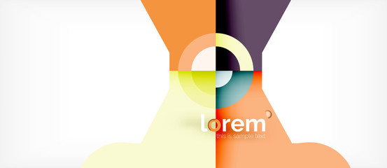 Geometric colorful shapes composition abstract background. Minimal dynamic design