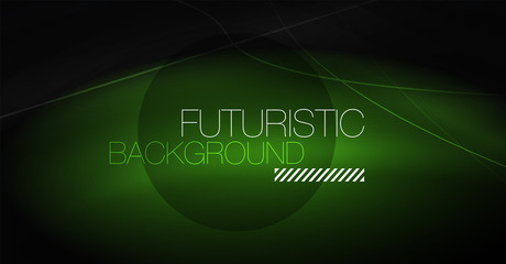 Digital technology abstract background - neon geometric design. Abstract glowing lines. Colorful techno background. Futuristic shape.