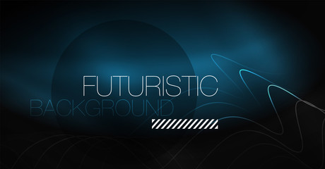 Neon lines wave background. Abstract composition