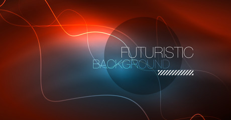 Neon lines wave background. Abstract composition