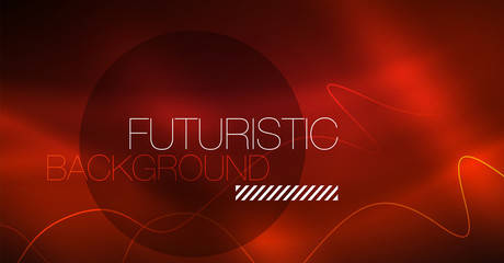 Neon lines wave background. Abstract composition