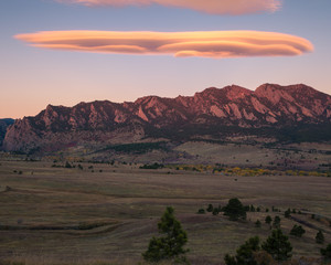 Interesting cloud formation over Flatiron mountains in Colorado