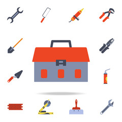 color tool bag icon. Detailed set of color construction tools. Premium graphic design. One of the collection icons for websites, web design, mobile app