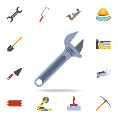 color Open End Adjustable Spanner icon. Detailed set of color construction tools. Premium graphic design. One of the collection icons for websites, web design, mobile app