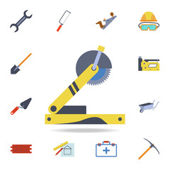 color Sliding Saw icon. Detailed set of color construction tools. Premium graphic design. One of the collection icons for websites, web design, mobile app