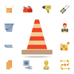 color road cone icon. Detailed set of color construction tools. Premium graphic design. One of the collection icons for websites, web design, mobile app