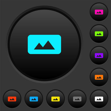 Panorama picture dark push buttons with color icons