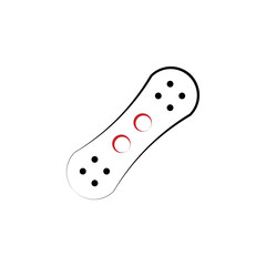 New year trip, snowboard 2 colored line icon. Simple hand drawn color element illustration. snowboard outline symbol design from camping set New year trip