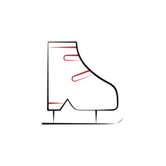 New year trip, ice skating 2 colored line icon. Simple hand drawn color element illustration. ice skating outline symbol design from camping set New year trip