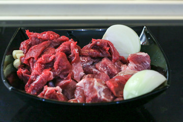 Raw meat for dinner