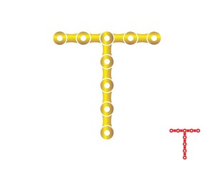 letter T  logo chain concept