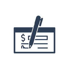 Simple Illustration of Bank Check Icon