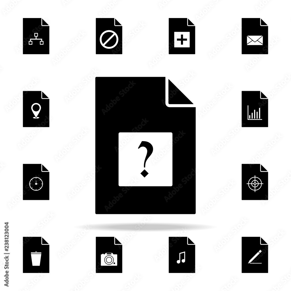Poster question mark on document icon. file and documents icons universal set for web and mobile