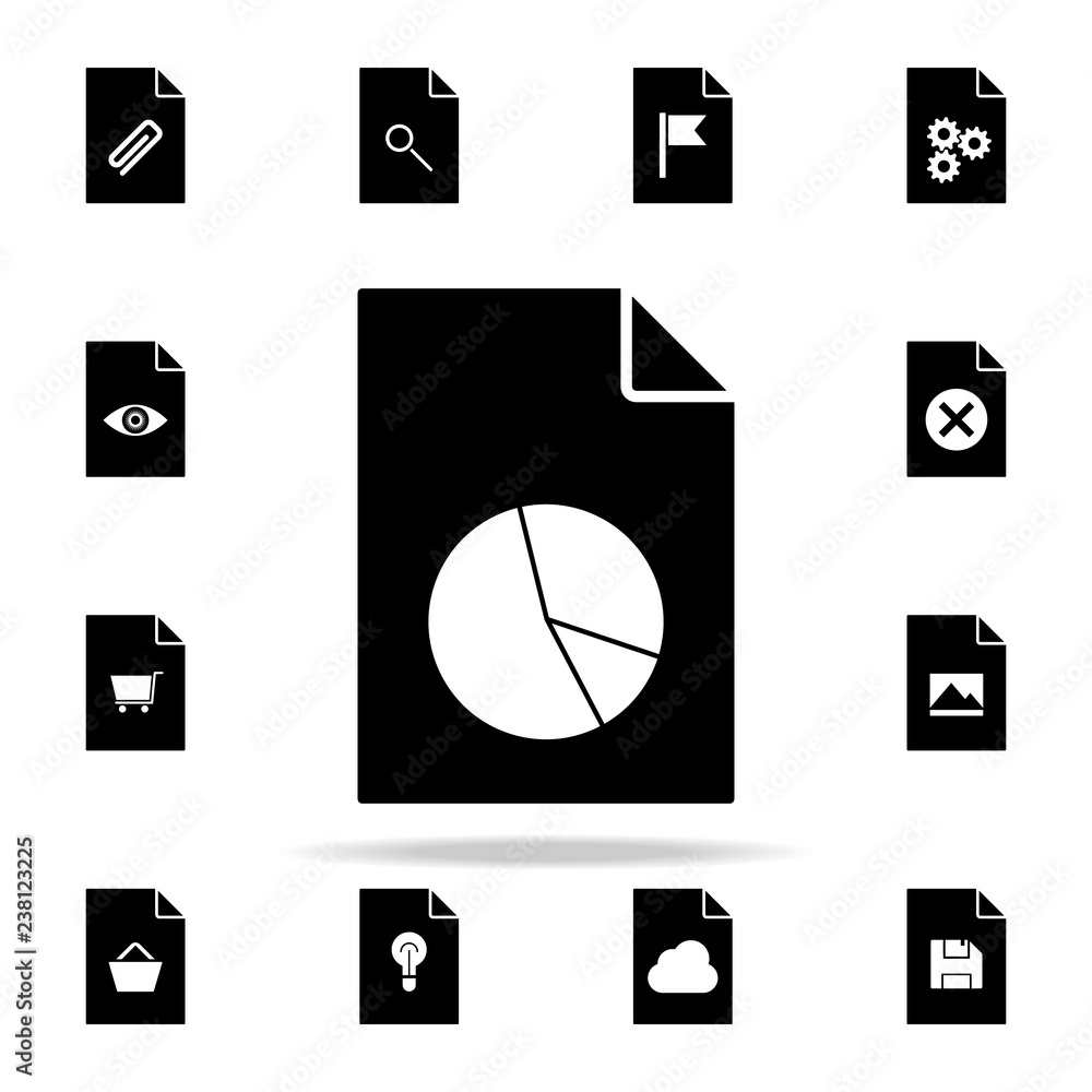 Poster chart pie on document icon. file and documents icons universal set for web and mobile