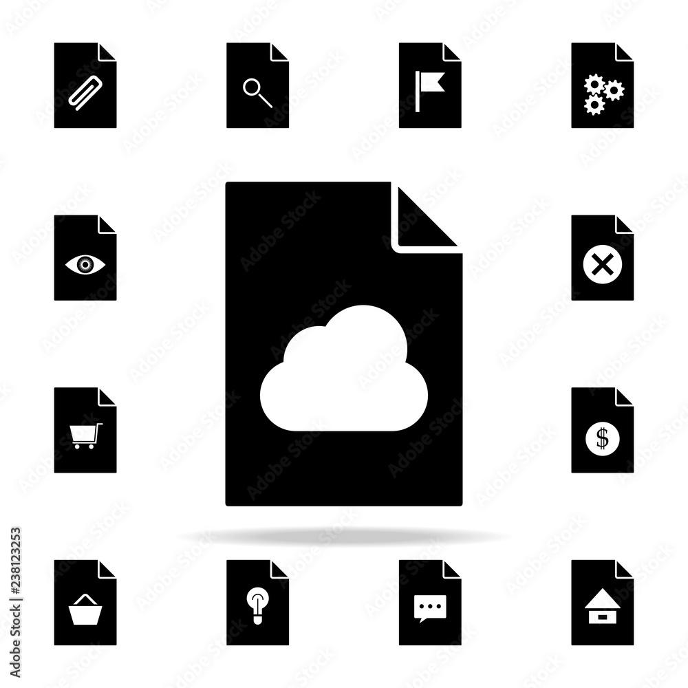 Poster cloud on document icon. file and documents icons universal set for web and mobile