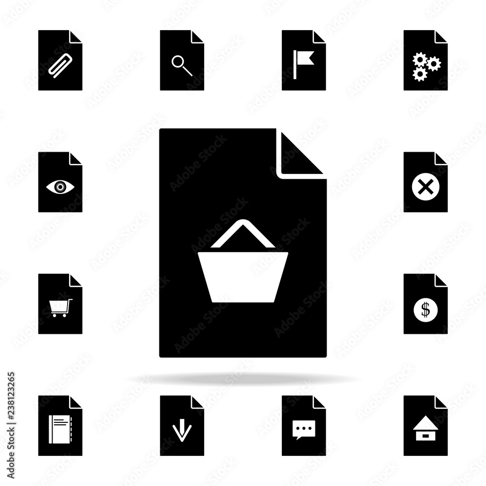 Poster basket on document icon. file and documents icons universal set for web and mobile