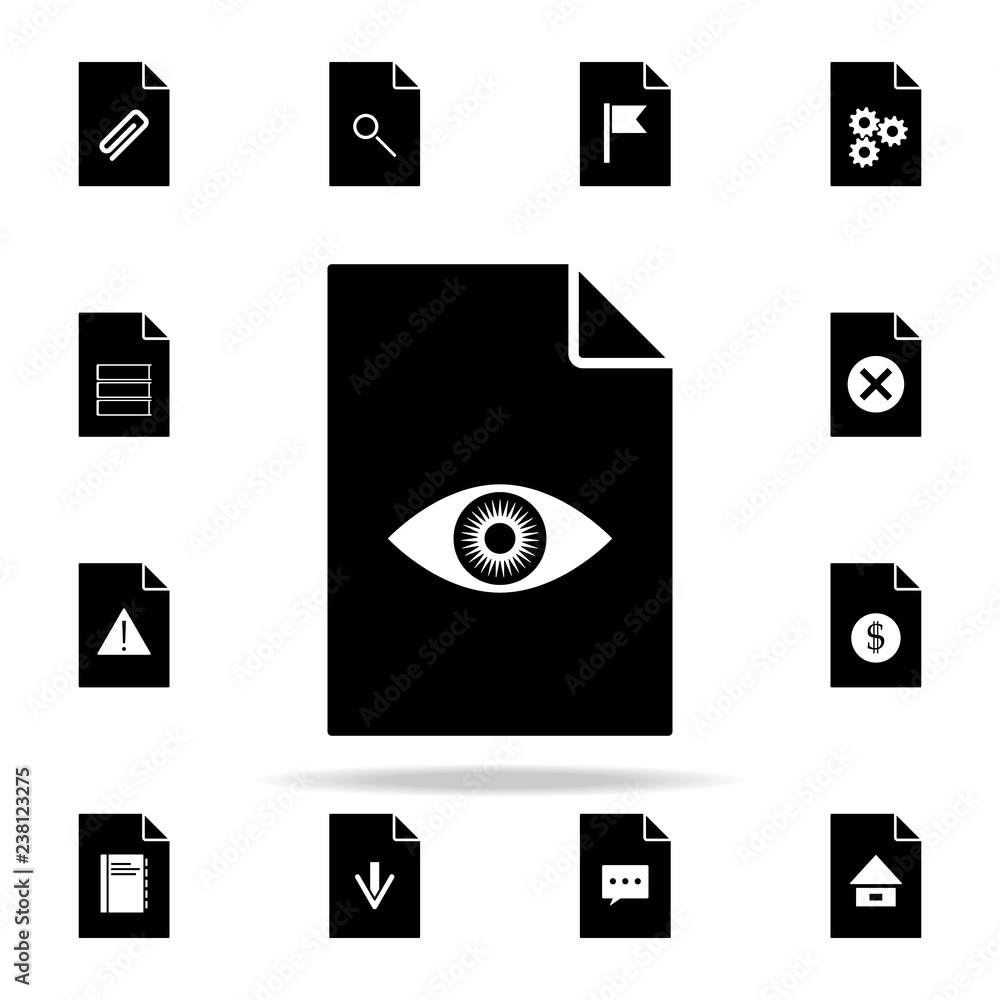 Poster eye on document icon. file and documents icons universal set for web and mobile