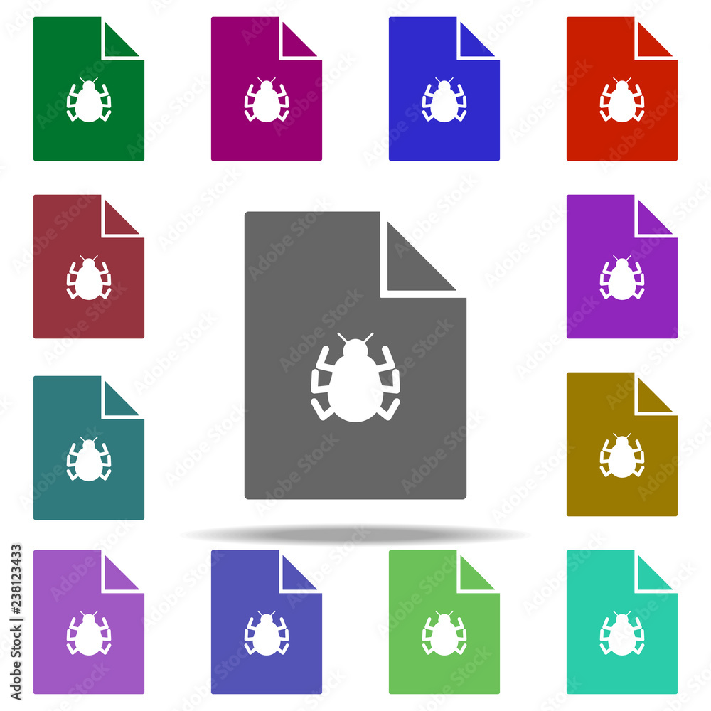 Poster infected file icon. elements of hacker in multi color style icons. simple icon for websites, web des